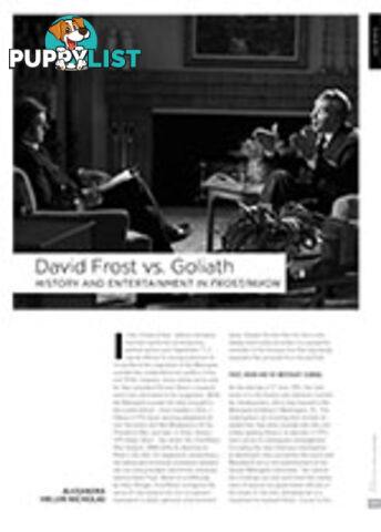 David Frost vs. Goliath: History and Entertainment in Frost/Nixon