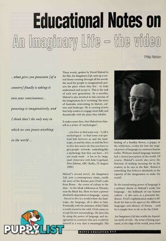 Educational Notes on 'An Imaginary Life': The Video