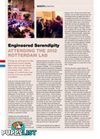 Engineered Serendipity: Attending the 2012 Rotterdam Lab