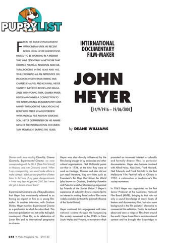 John Heyer: International Documentary Filmmaker