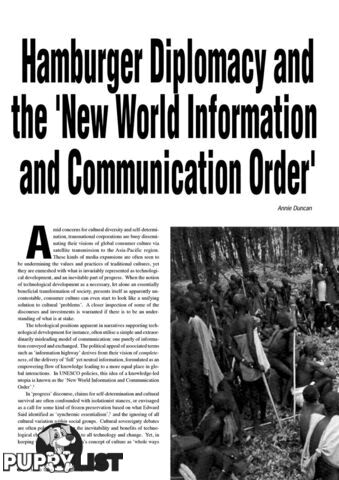 Hamburger Diplomacy and the 'New World Information and Communication Order'