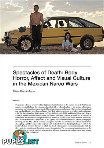 Spectacles of Death: Body Horror, Affect and Visual Culture in the Mexican Narco Wars