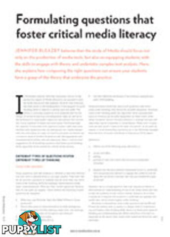 Formulating Questions that Foster Critical Media Literacy