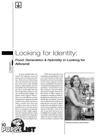 Looking for Identity: Food, Generation and Hybridity in 'Looking for Alibrandi'