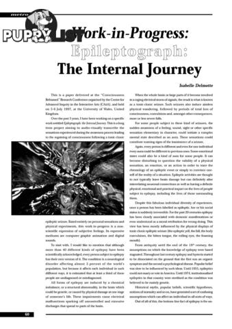 Work-in-Progress: 'Epileptograph: The Internal Journey'