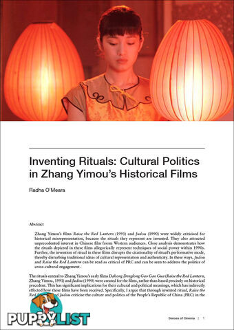 Inventing Rituals: Cultural Politics in Zhang Yimou's Historical Films