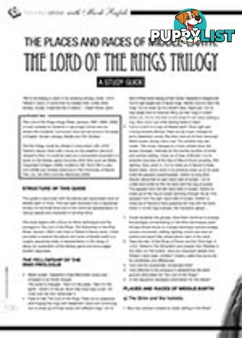 The Places and Races of Middle-Earth: The Lord of the Rings Trilogy. A Study Guide