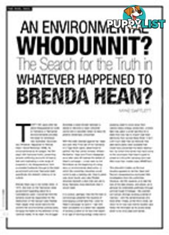 An Environmental Whodunnit?: The Search for the Truth in Whatever Happened to Brenda Hean?