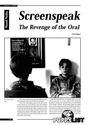 Screenspeak: The Revenge of the Oral