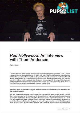 Red Hollywood: An Interview with Thom Andersen