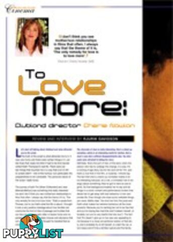 To Love More: Clubland Director Cherie Nowlan; Clubland and the Dramas of Everyday Life