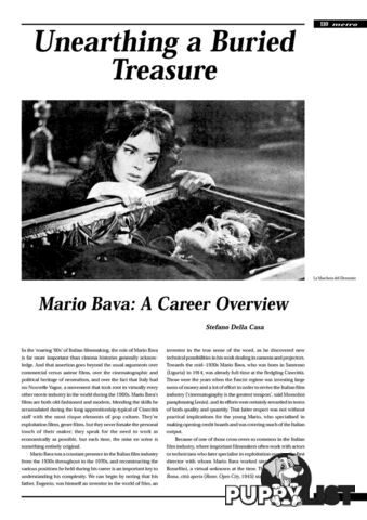 Unearthing a Buried Treasure: Mario Bava: A Career Overview