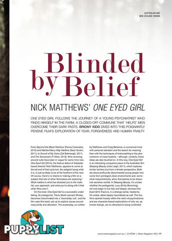 Blinded by Belief: Nick Matthews' One Eyed Girl