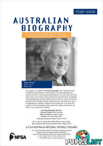 Australian Biography Series - Tom Uren (Study Guide)