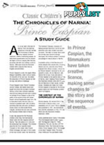 Classic Children's Fantasy: The Chronicles of Narnia: Prince Caspian. A Study Guide