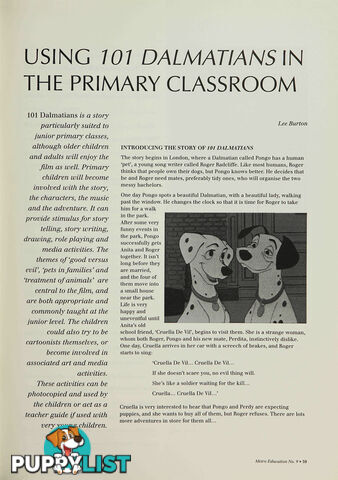 Using '101 Dalmatians' in the Primary Classroom