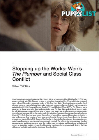 Stopping up the Works: Weir's 'The Plumber' and Social Class Conflict