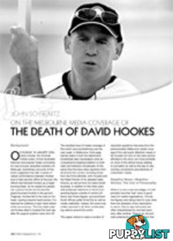 John Schwartz on the Melbourne Media Coverage of The Death of David Hooks