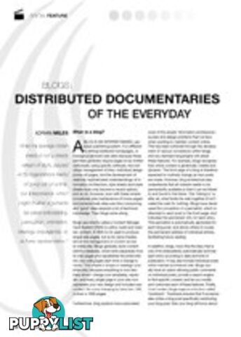 Blogs: Distributed Documentaries of the Everyday