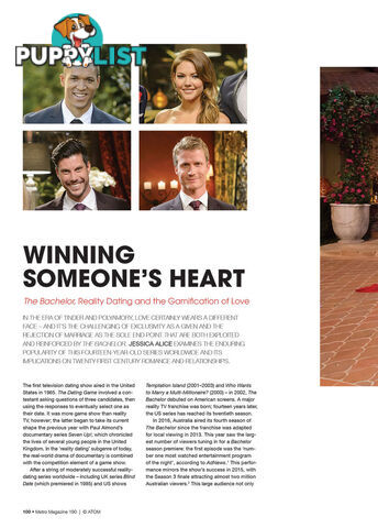 Winning Someone's Heart: The Bachelor, Reality Dating and the Gamification of Love