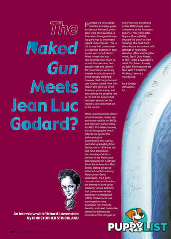 The Naked Gun' Meets Jean Luc Godard?: An Interview with Richard Lowenstein by Christopher Strickland