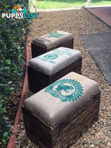 Burlap Stools $60