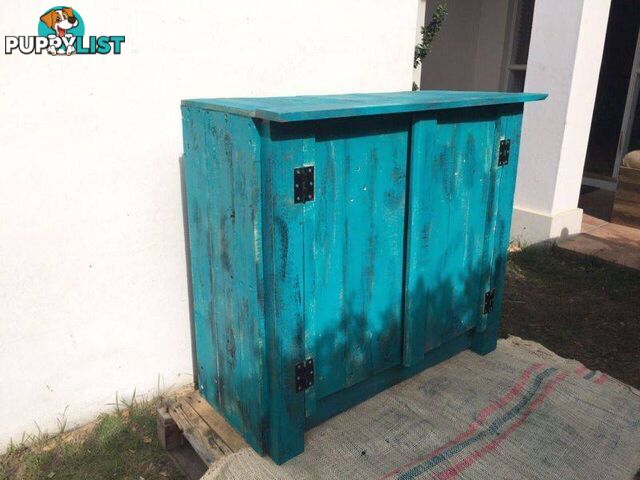 Teal coloured cupboard $400