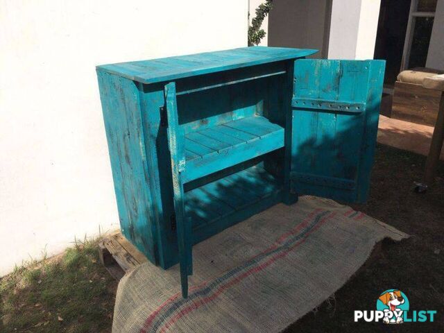 Teal coloured cupboard $400