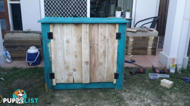 Teal coloured cupboard $400