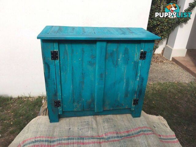 Teal coloured cupboard $400