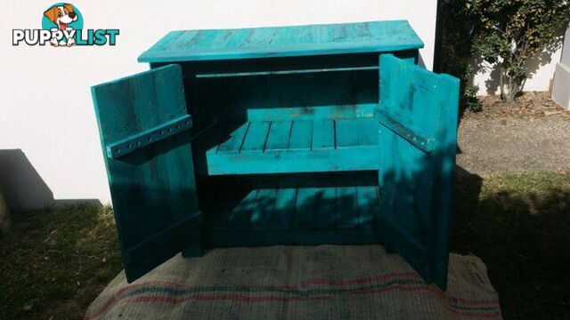 Teal coloured cupboard $400