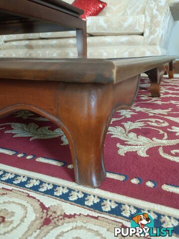 Solid rosewood table pedestals and/ or breakfast trays.