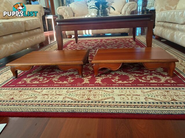 Solid rosewood table pedestals and/ or breakfast trays.