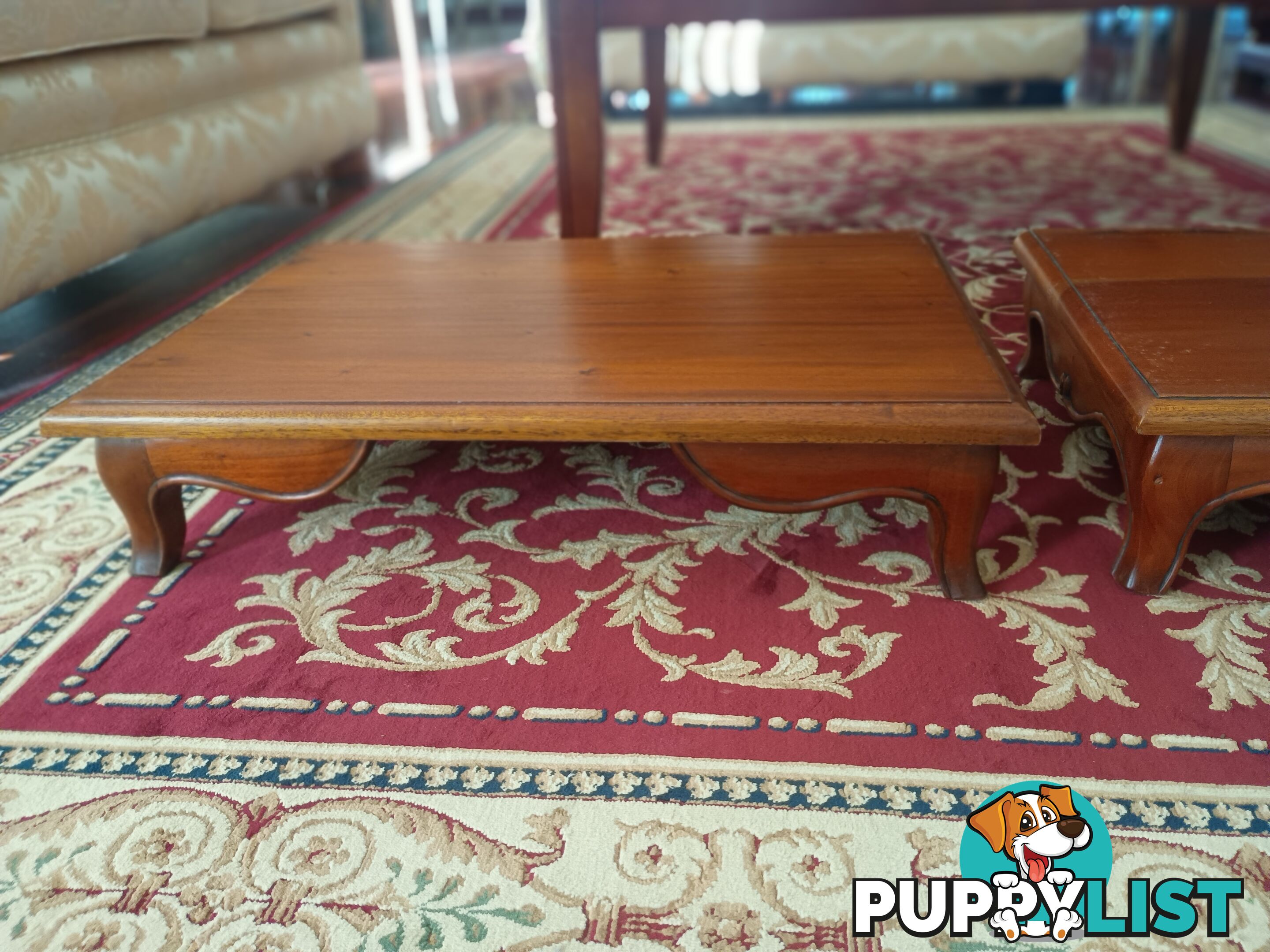 Solid rosewood table pedestals and/ or breakfast trays.