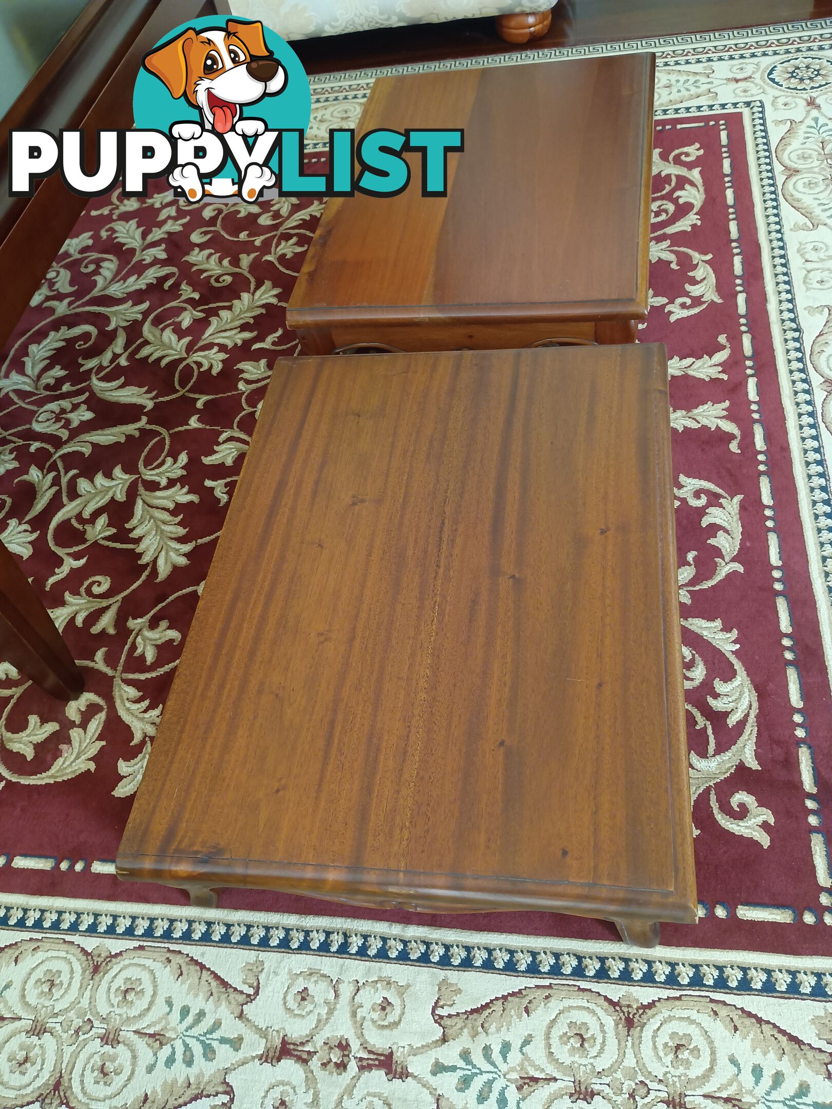Solid rosewood table pedestals and/ or breakfast trays.