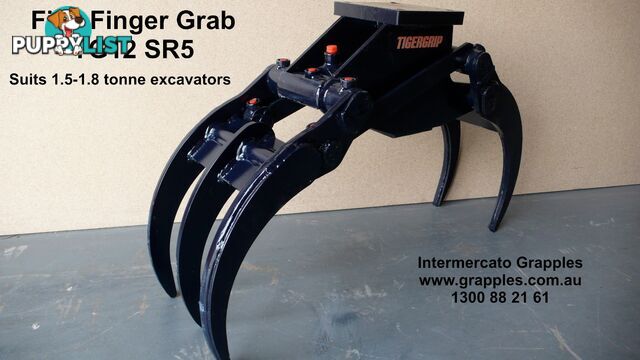 Five Finger Grab  TG12SR5 suits rigid mount  on excavators 1-2 tonnes