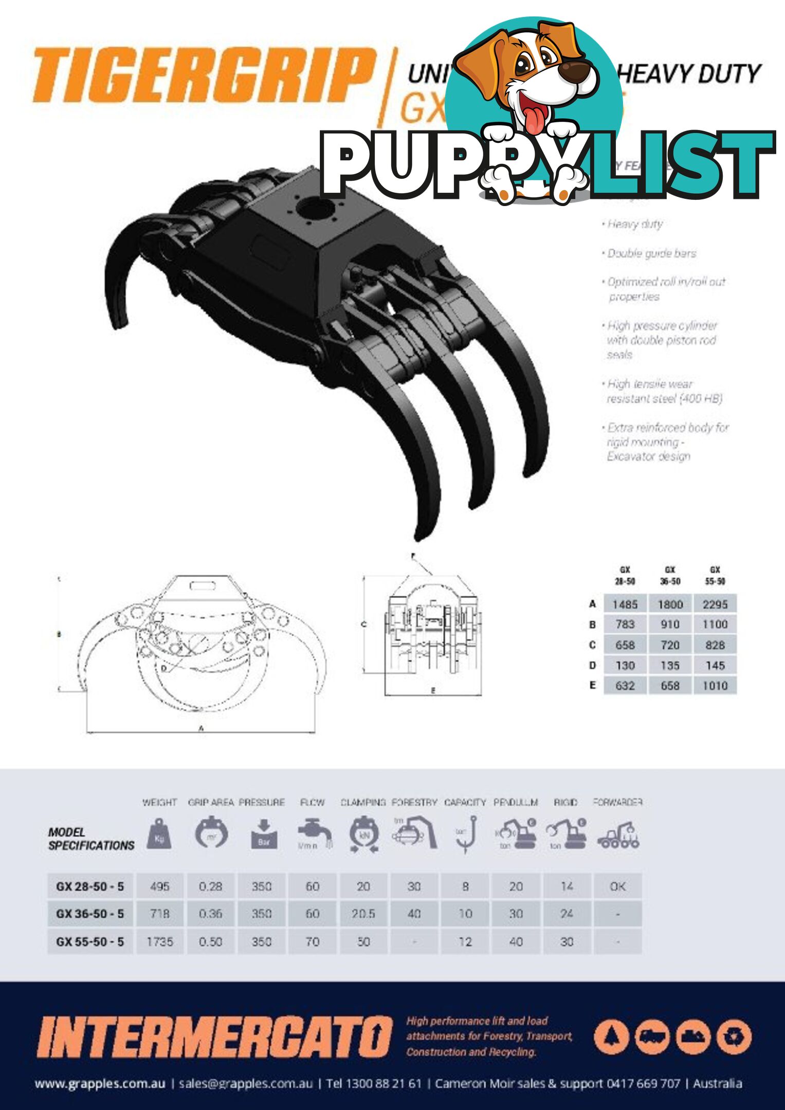 Universal Grab for excavators 