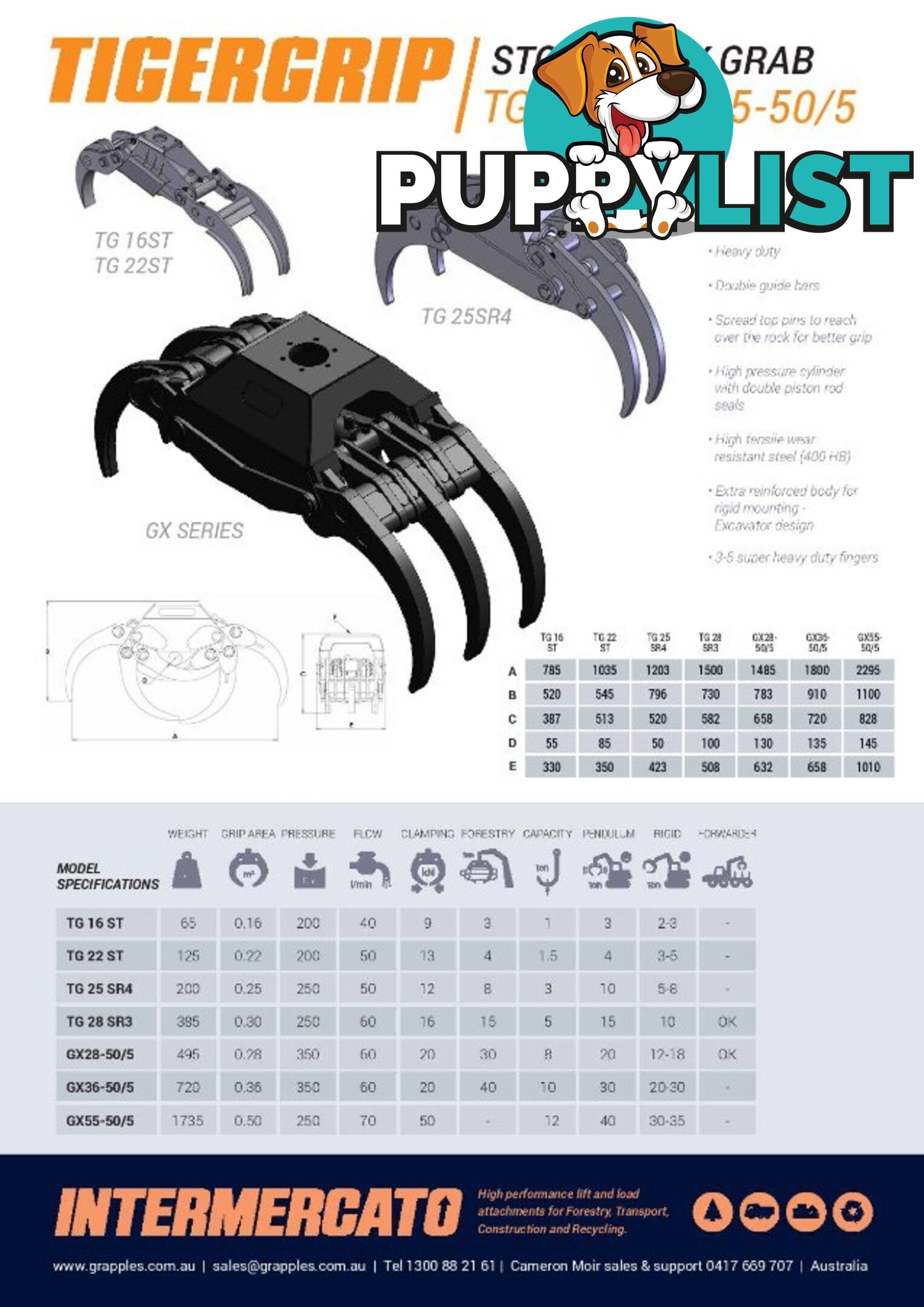 Excavator Stone Rock Grab - GX28-50/5