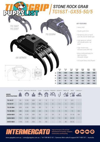 Excavator Stone Rock Grab - GX28-50/5