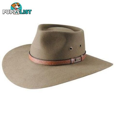 AKUBRA Territory WIDE BRIM Felt Hat - Santone Fawn [Hat Size:55cm / 6 7/8 - 511-santone-55