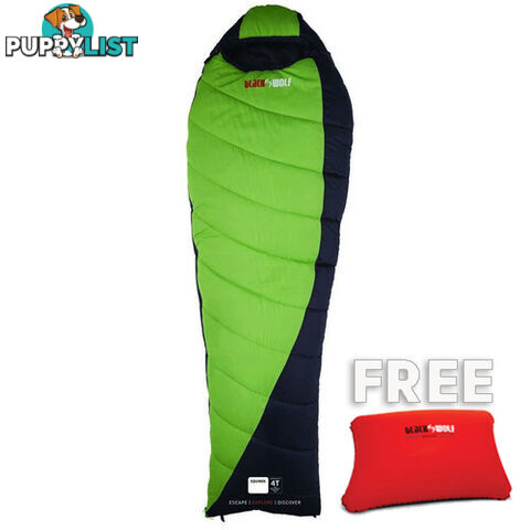 Black Wolf Equinox 150 Compact Sleeping Bag - Green - 4262-Green