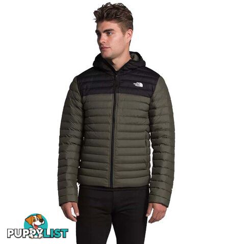 The North Face Stretch Down Mens Insulated Hoodie - New Taupe Green/TNF Black - S - NF0A3Y55BQW-R0S