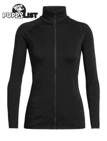 Icebreaker RealFleece Merino Elemental LS Zip Womens Fleece Jacket - Black - XS - 104895001XS