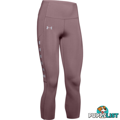 Under Armour Qualifier Speedpocket Roadside Runway Crop Womens Leggings - Pink - SM - 1342863-662-SM