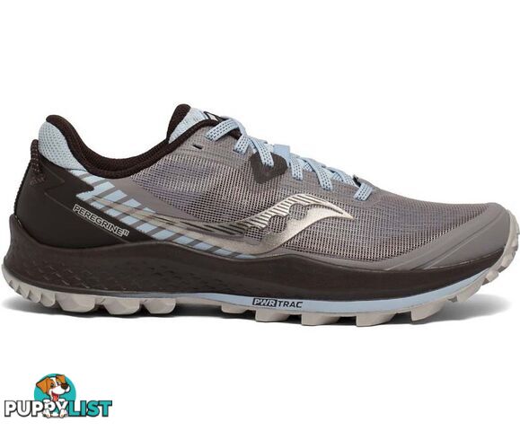 Saucony Peregrine 11 Wide Womens Trail Running Shoes - Zinc/Sky/Loom - S10642-35