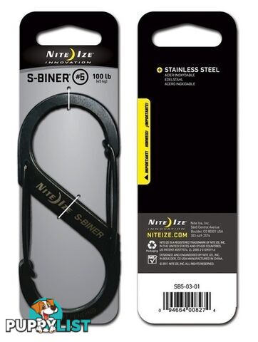 Nite Ize #5 S-Biner Double Gated Carabiner - Black - XNSB50301