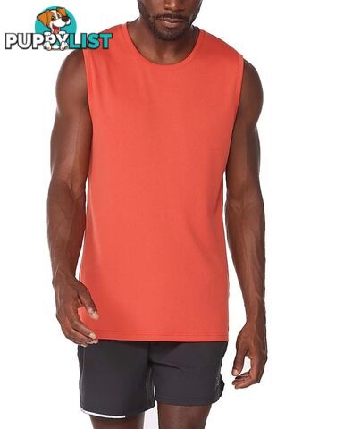 2XU Aero Mens Running Tank - Rust/Black Reflective - L - MR6558a-RUS-BRF-L