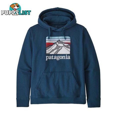 Patagonia Line Logo Ridge Uprisal Mens Fleece Hoody - Crater Blue - S - 39584-CTRB-S