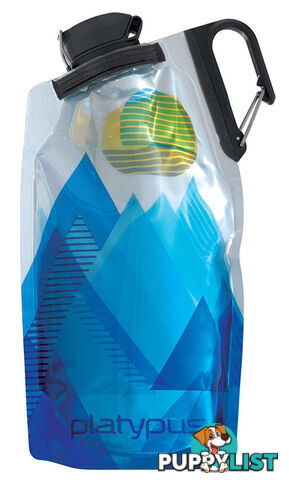 Platypus DuoLock SoftBottle .75L Lightweight Water Bottle - Blue Peaks - M132-11160