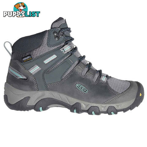 Keen Steens Leather WP Womens Waterproof Hiking Boots - Steel Grey Ocean Wave - 1022332